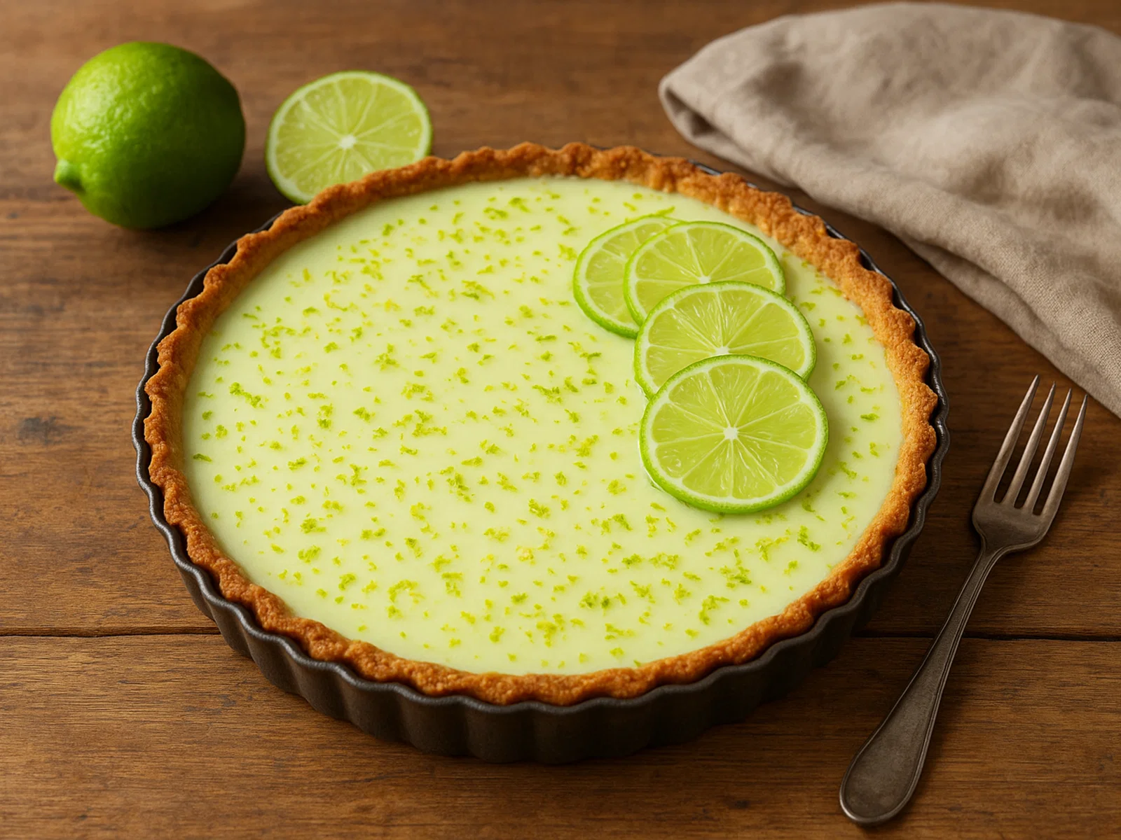 Kokos-Limetten-Tarte mit knusprigem Kokosboden
