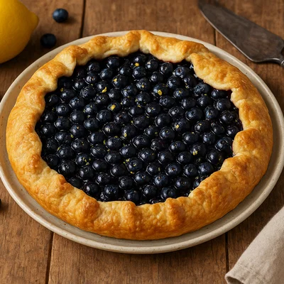 Rustikale Blaubeer-Galette mit Zitronen-Vanille-Note