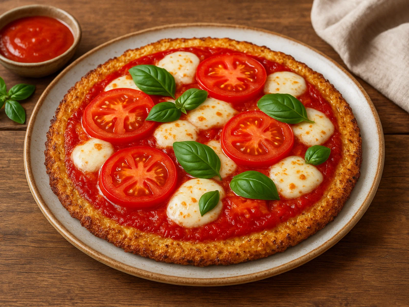 Blumenkohl-Pizza mit knusprigem Boden