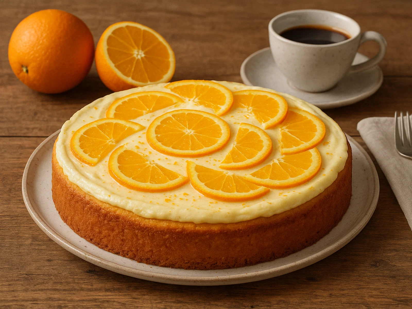 Orangen-Schmandkuchen mit Vanille