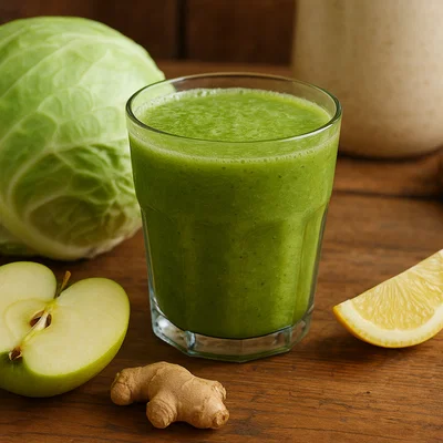 Spitzkohl-Smoothie mit Apfel und Ingwer