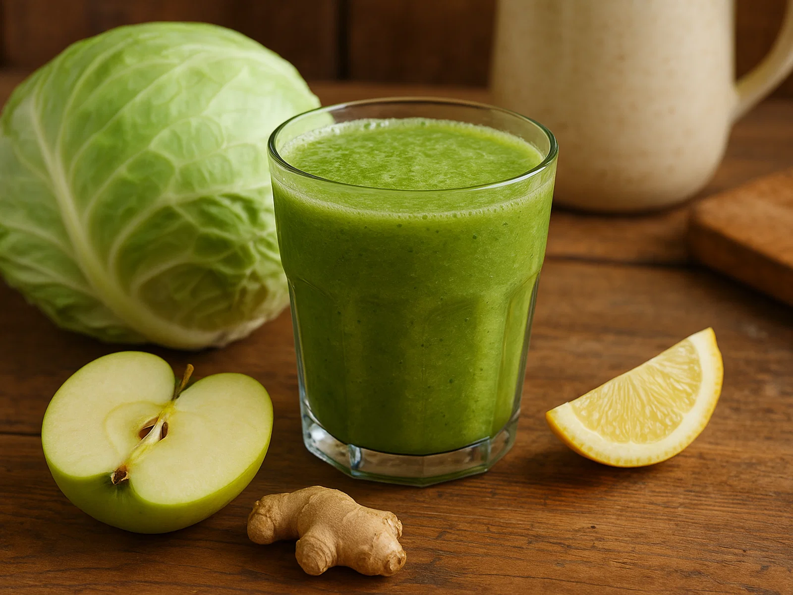 Spitzkohl-Smoothie mit Apfel und Ingwer