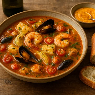 Provenzalische Bouillabaisse – klassische Fischsuppe aus der Provence