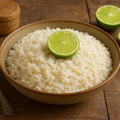 Philippinischer Kokosreis mit Limette