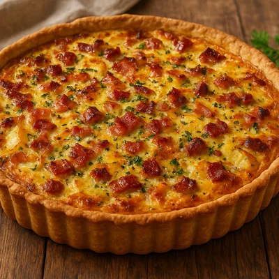 Kartoffel-Bacon-Quiche mit Käse