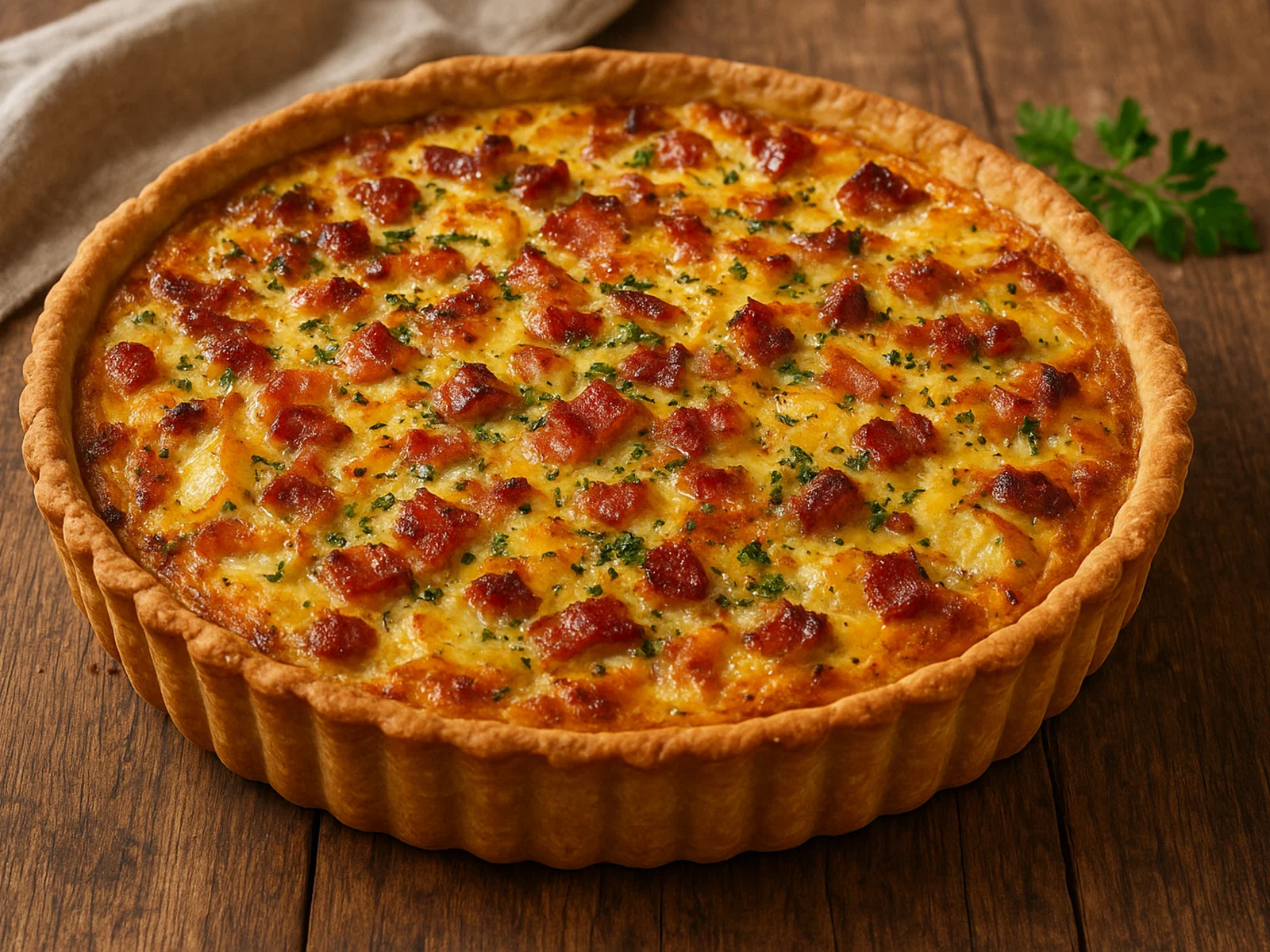 Kartoffel-Bacon-Quiche mit Käse