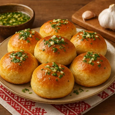 Ukrainische Pampushky mit Knoblauchöl