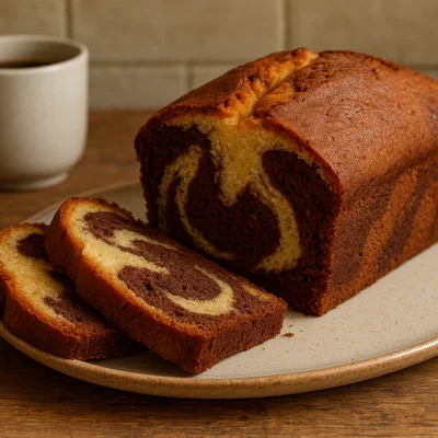 Klassischer saftiger Marmorkuchen