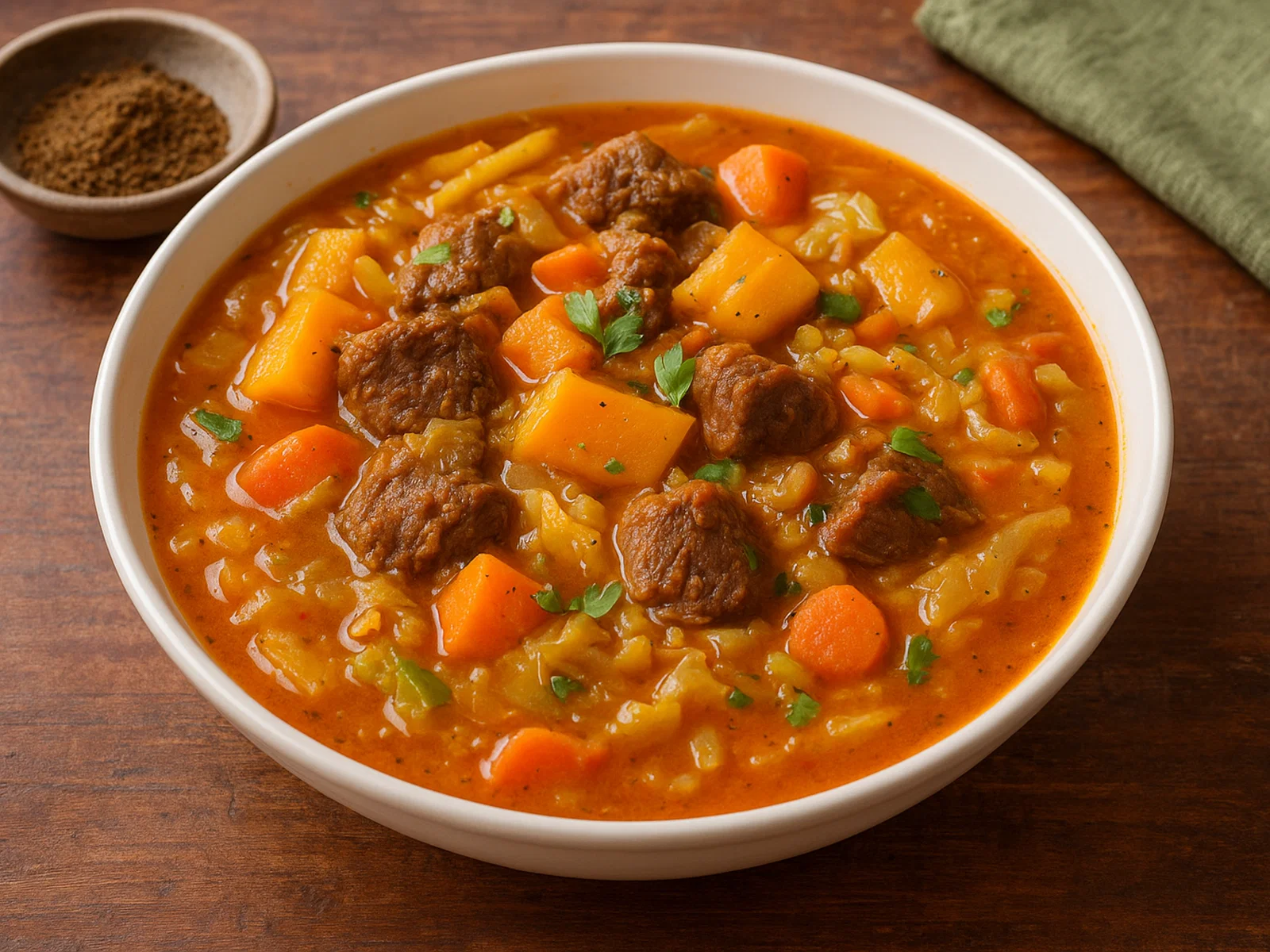 Haitianische Soup Joumou (Kürbis-Rindfleisch-Suppe)