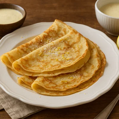 Österreichische Palatschinken mit Vanille und Zitrone