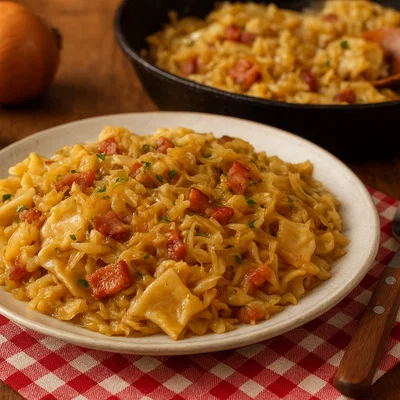 Zeljnate krpice – Kroatische Krautfleckerl mit Speck