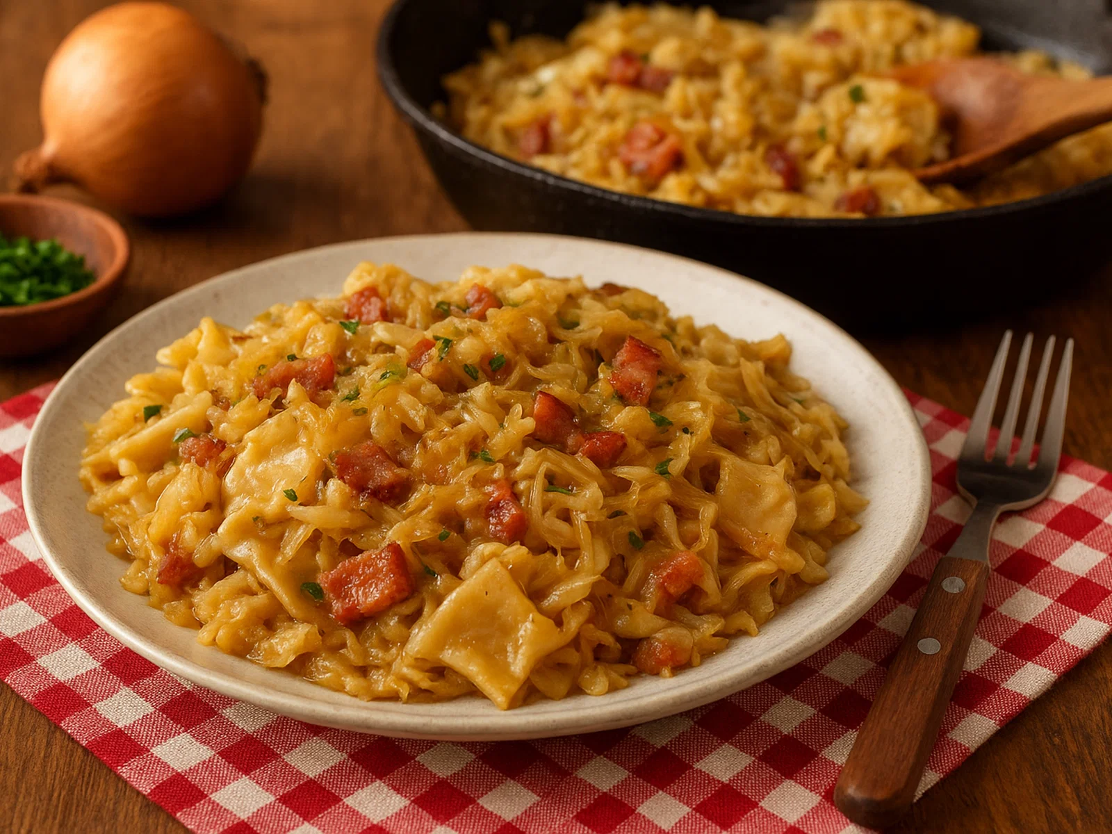 Zeljnate krpice – Kroatische Krautfleckerl mit Speck
