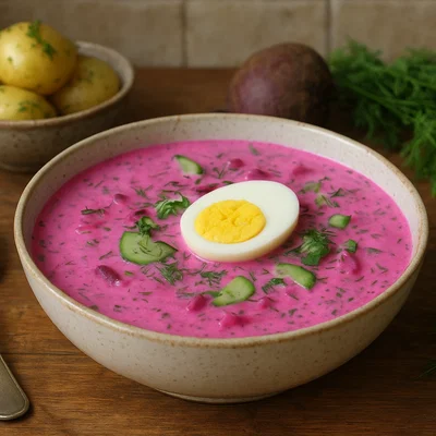 Holodnik – kalte Rote-Bete-Sommersuppe
