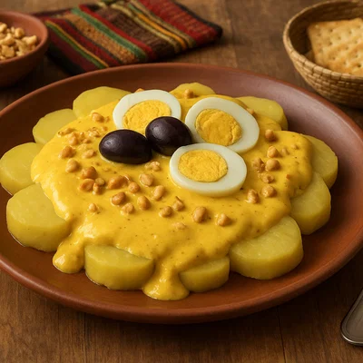 Papa a la Huancaina (peruanische Kartoffeln mit pikanter Käsesauce)