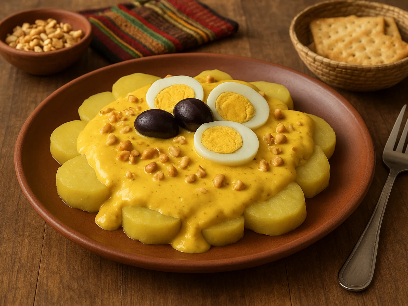 Papa a la Huancaina (peruanische Kartoffeln mit pikanter Käsesauce)