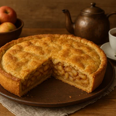 Ukrainischer Yabluchnyk (traditioneller Apfelkuchen)