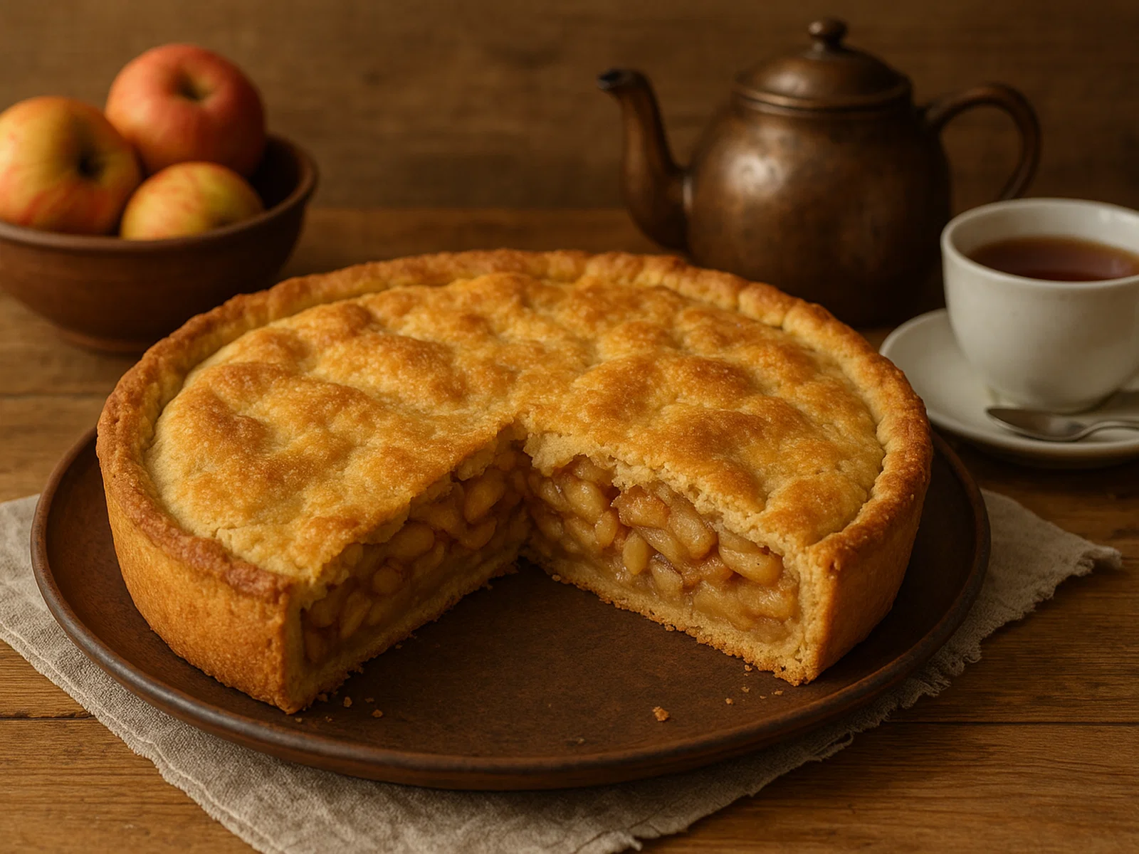 Ukrainischer Yabluchnyk (traditioneller Apfelkuchen)