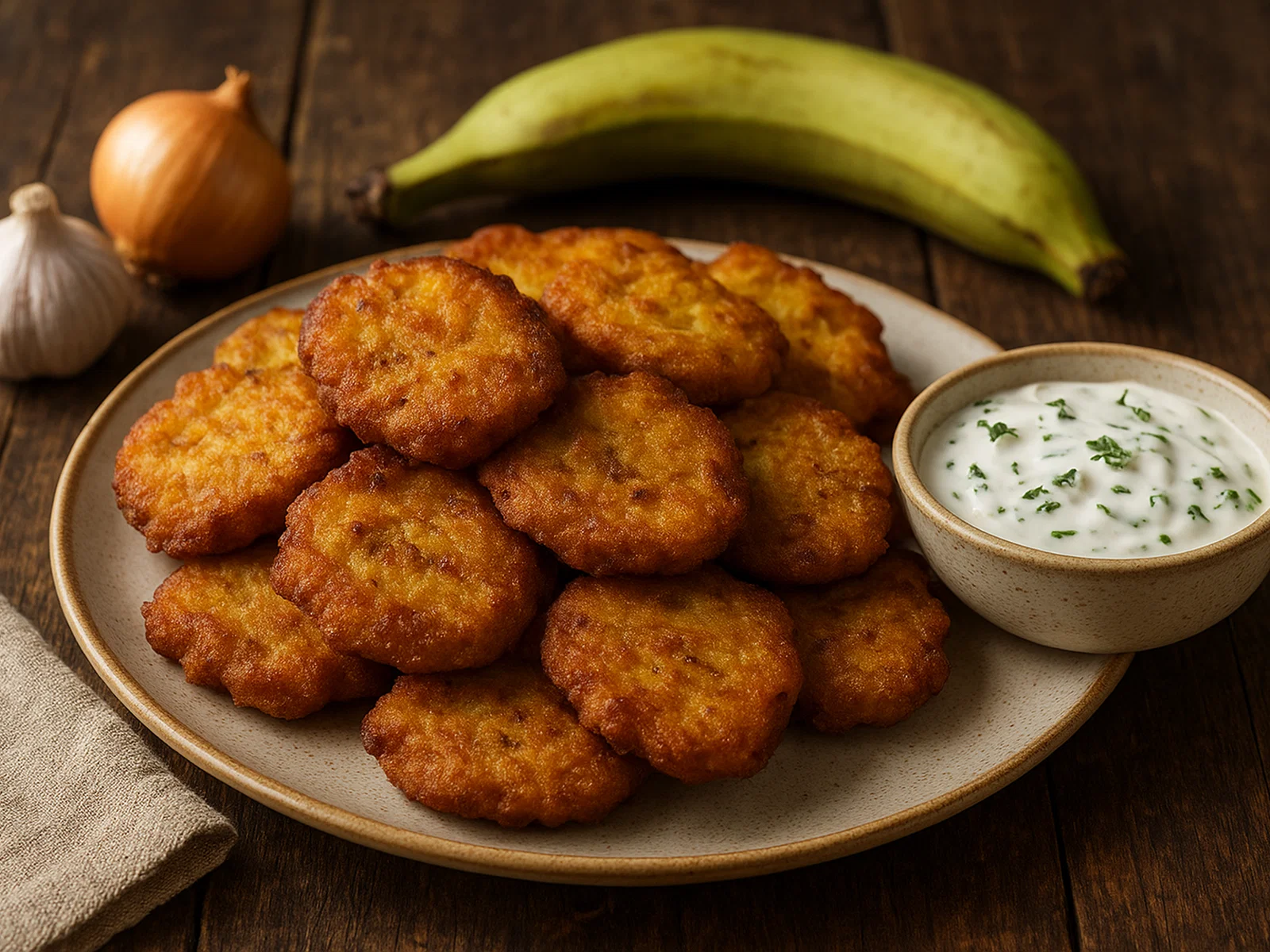 Knusprige Grüne-Bananen-Fritters