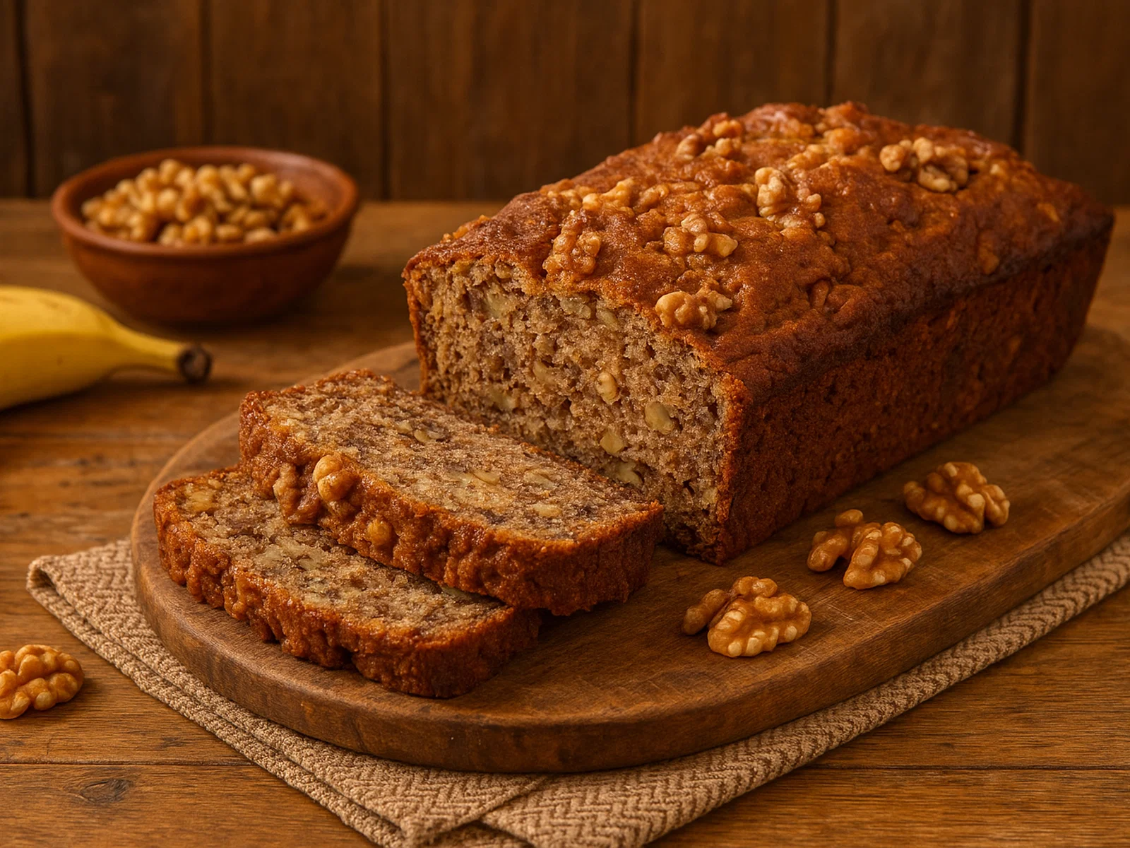 Bananenbrot von den Pitcairninseln mit Walnüssen