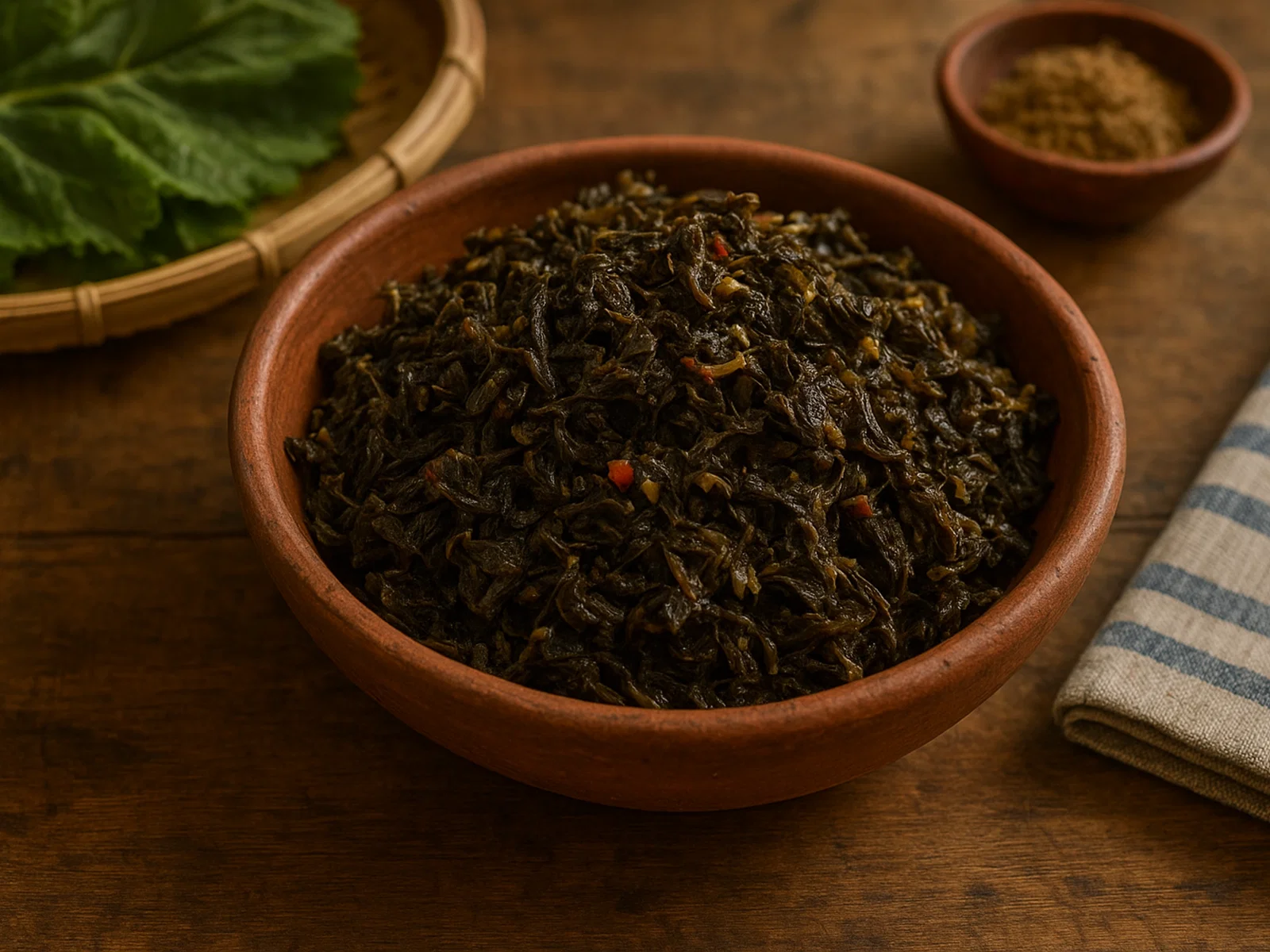 Gundruk (fermentiertes Blattgemüse aus Nepal)