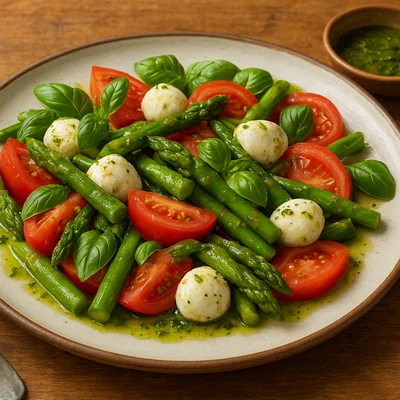 Spargel-Caprese-Salat mit Basilikum