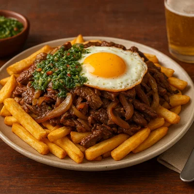 Chilenische Chorrillana aus Valparaíso