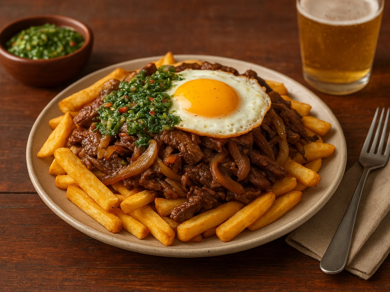 Chilenische Chorrillana aus Valparaíso
