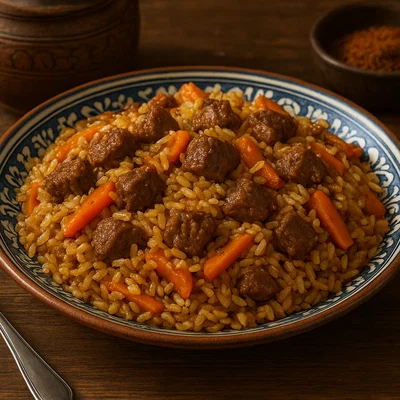 Plo – Zentralasiatischer Reis mit Fleisch und Karotten