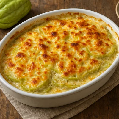 Christophine-Gratin mit Sahne und Käse
