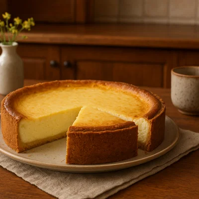 Polnischer Sernik (traditioneller Käsekuchen mit Quark)