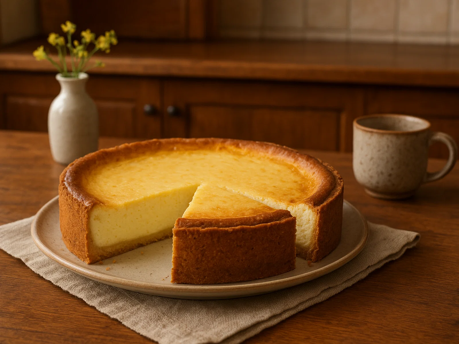Polnischer Sernik (traditioneller Käsekuchen mit Quark)