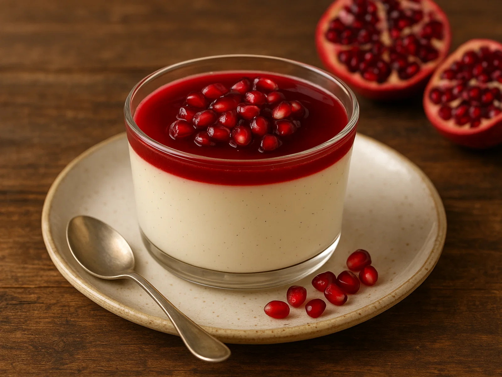 Granatapfel-Panna Cotta mit Vanille