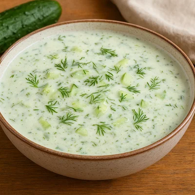 Kalte Gurkensuppe mit Joghurt und Dill