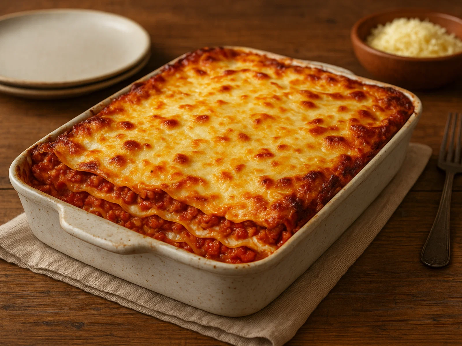 Schweinefleisch-Lasagne mit Ricotta