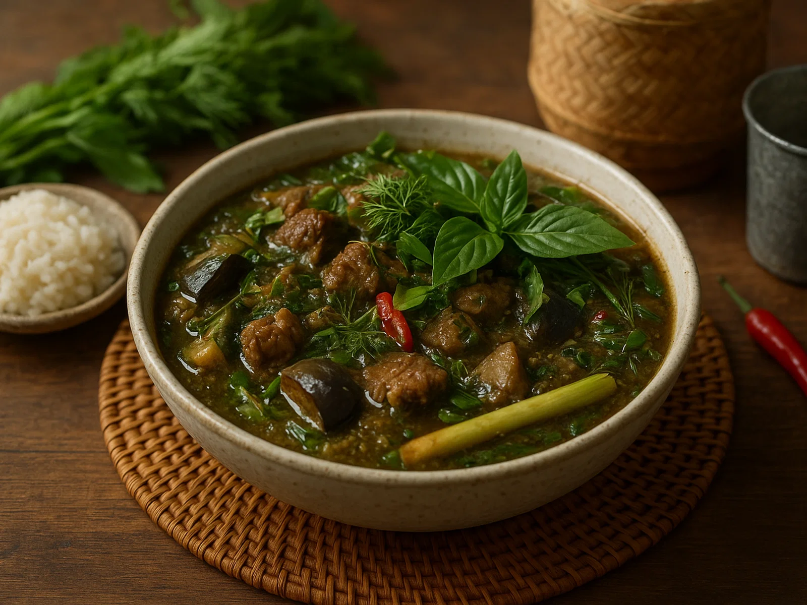 Or Lam – Laotischer Kräuter-Fleischeintopf