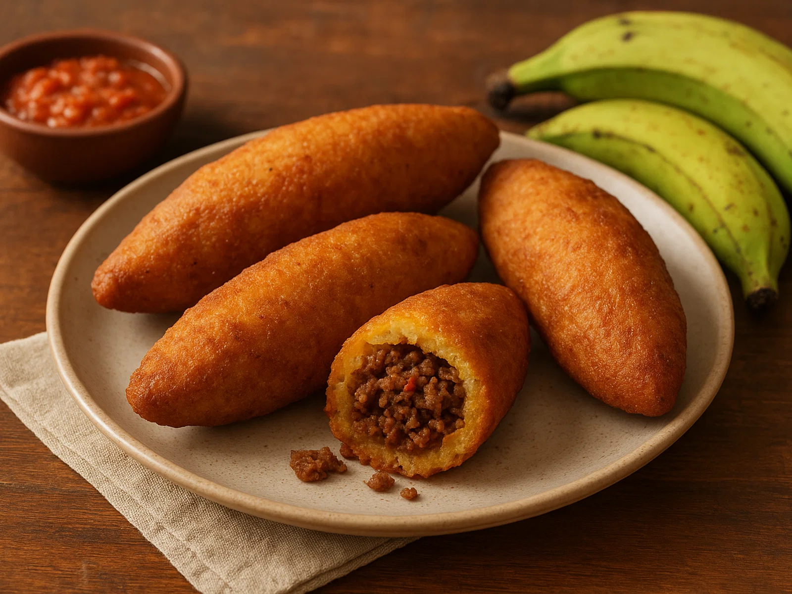 Alcapurrias – Puerto-ricanische Yuca-Kochbananen-Taschen mit Rindfleischfüllung
