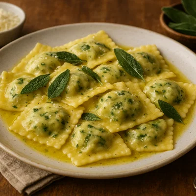 Spinat-Ricotta-Ravioli mit Salbei-Butter