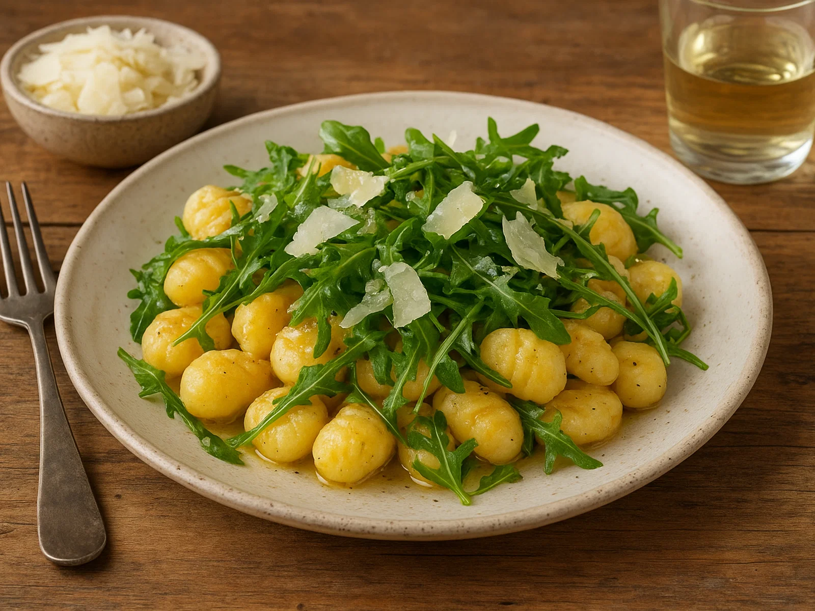Gnocchi mit Rucola und Parmesanspänen