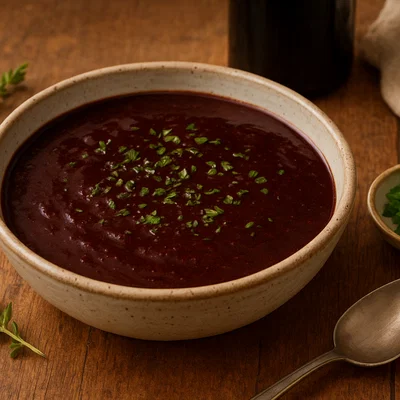 Rouennaise-Sauce mit Rotwein und Kräutern