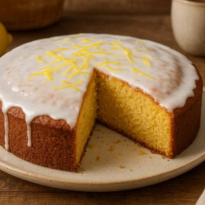 Polenta-Kuchen mit Zitronenglasur