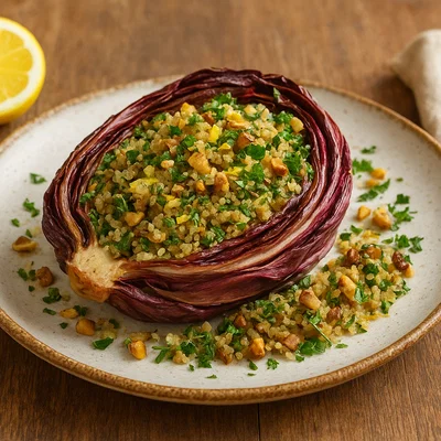 Gefüllter Radicchio mit Quinoa und Kräutern