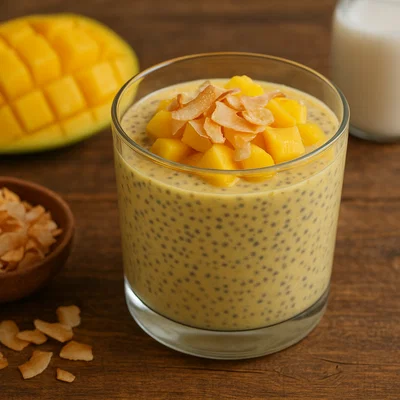 Mango-Chia-Pudding mit Kokosnuss