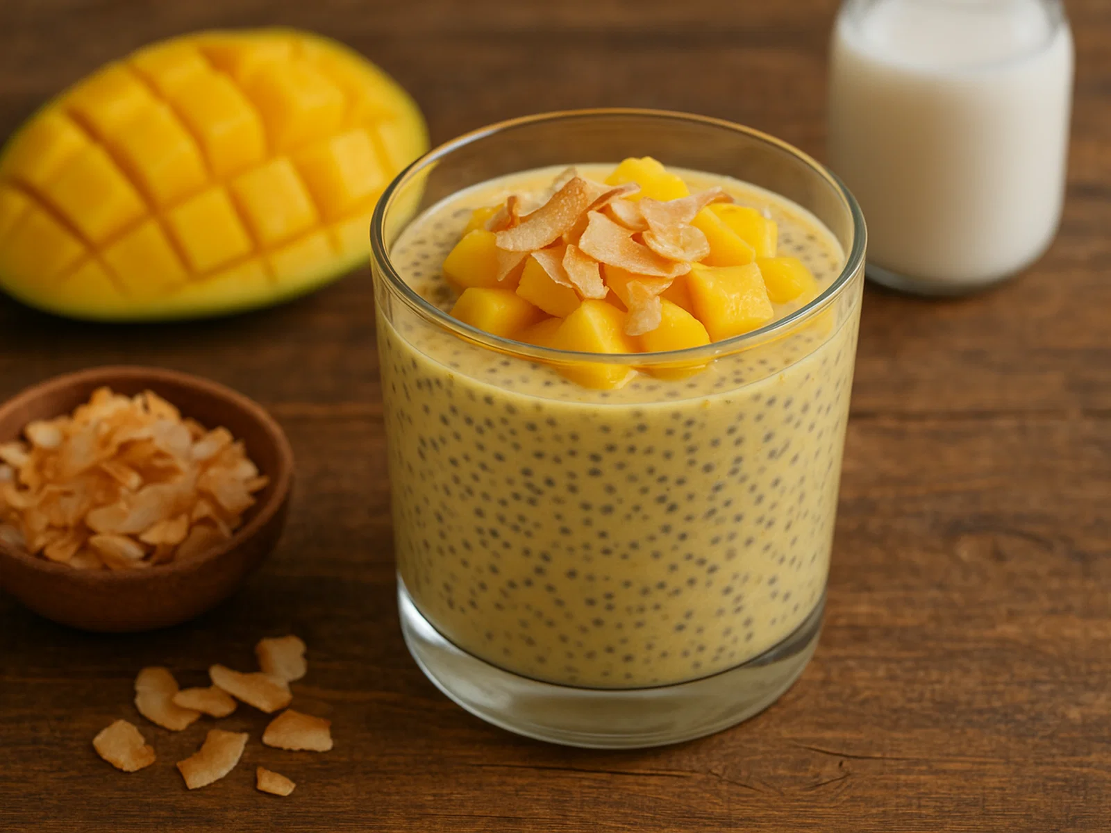 Mango-Chia-Pudding mit Kokosnuss