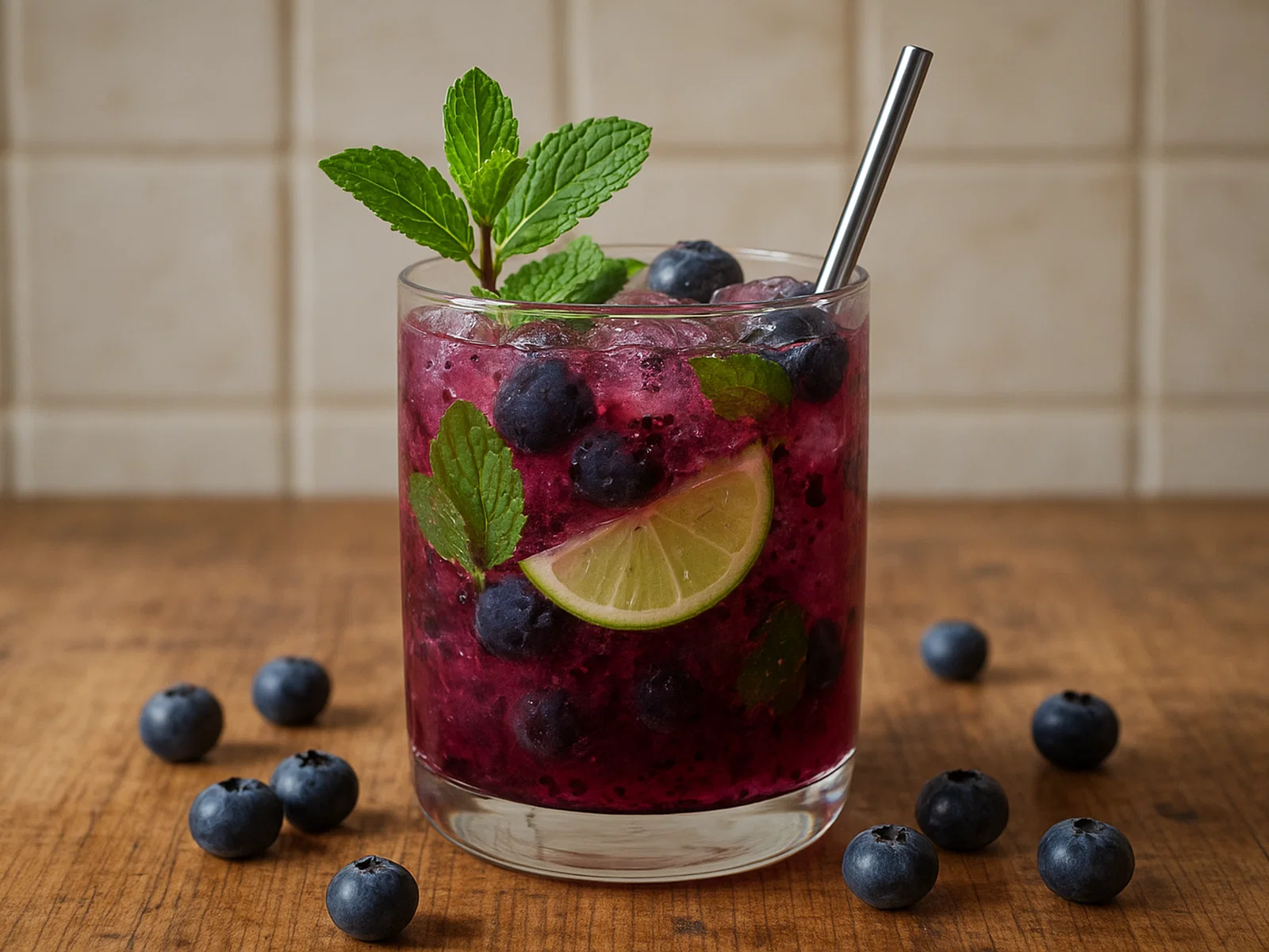 Blaubeer-Mojito