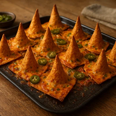 Hexenhut-Nachos mit rauchiger Käsemischung