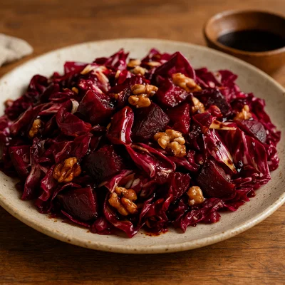 Radicchio-Rote-Bete-Salat mit Balsamico-Dressing