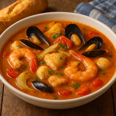 Französische Bouillabaisse mit Safran und Fenchel