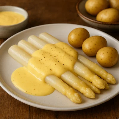 Spargel mit klassischer Sauce Hollandaise