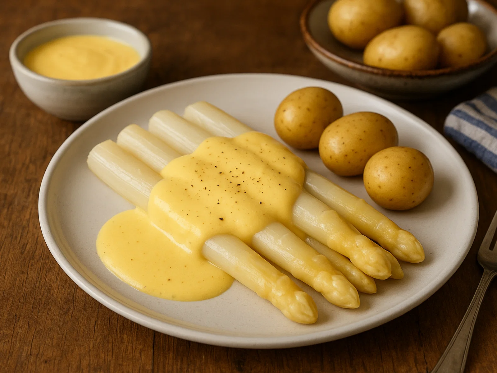 Spargel mit klassischer Sauce Hollandaise