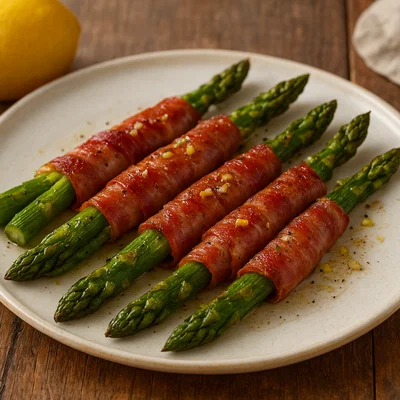 Gebackener Spargel im Schinkenmantel
